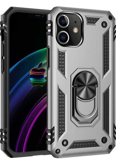Apple Uyumlu iPhone 12 Mini Kılıf Zore Vega Kapak Gri