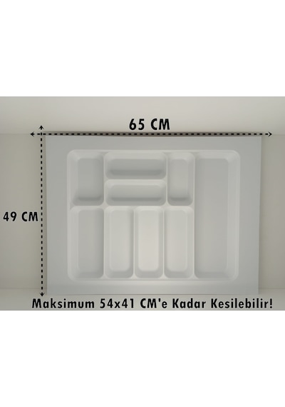 65x49 Cm. 9 Gözlü Beyaz Çekmece Içi Kaşıklık 54 41 Cm'e Kadar Kesebilirsiniz - 65x49byz Beyaz