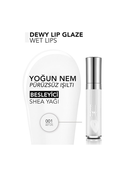 Flormar Besleyici Dudak Parlatıcısı - Dewy Lip Glaze - 001 Wet Lips-8682536068017