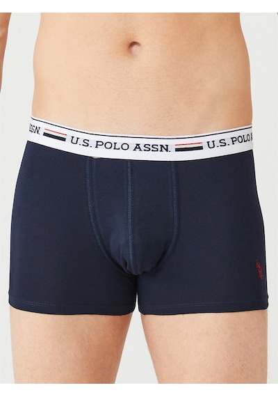 U.S. Polo Assn. Erkek Kırmızı - Gri Melanj - Lacivert 3 Lü Boxer 80431 Kırmızı