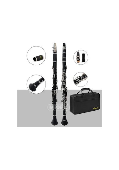 Midex Bns-4000 Sol Klarnet 4 Yüzüklü Askı Çanta Kamış Bez Eldive