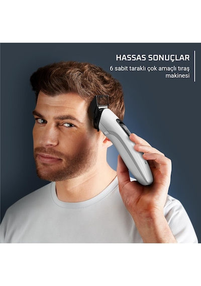 Rowenta Trim & Style 8'i 1 Arada, 6 Taraklı Çelik Bıçaklı Tıraş Makinesi 4 Saat