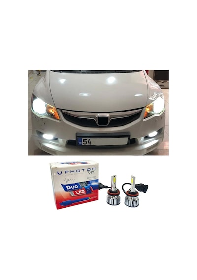 Honda Civic Fd6 Led Xenon Kısa Far Ampulü Hb4 Duo Yeni Seri Beyaz 2006-2012
