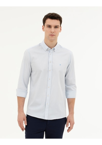 Pierre Cardin Erkek Açık Mavi Gömlek Desenli 50284872-vr003 Açık Mavi