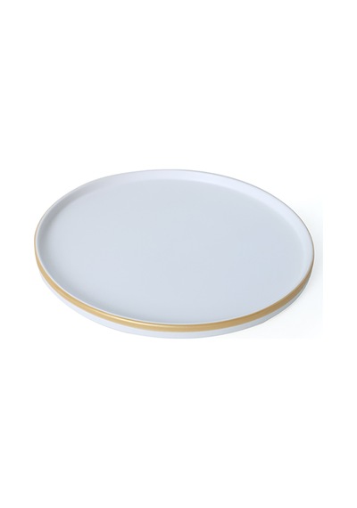 Keramika Mat Beyaz Gold Fileli Stackable Pasta Tabağı 21 Cm 4 Adet