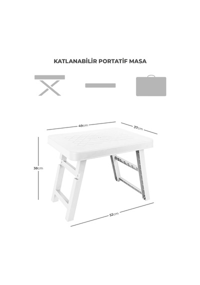 Pikas Katlanır Kamp Masası / Portatif Ve Taşınabilir Piknik, Balkon, Bahçe, Plaj Ve Mangal Masası Katlanabilir Çok Renkli