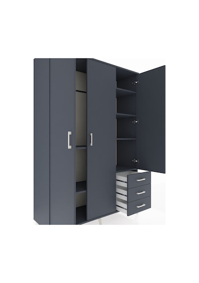 Hyperion Dolap 6 Raflı 3 Çekmeceli Tek Askılı 132x44x195 Antrasit-antrasit/antrasit Antrasıt/antrasıt Hyperion Dolap 6 Raflı 3 Çekmeceli Tek Askılı 132x44x195 Antrasit-antrasit/antrasit Antrasıt/antrasıt
