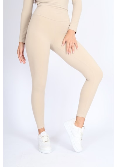 Soft&Basic Slım Fit Toparlayıcı Ve Esnek Bej Tayt Bej
