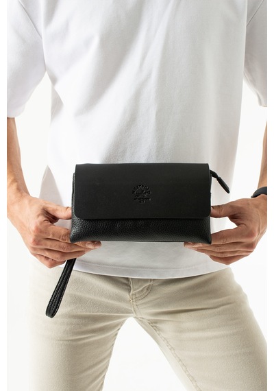 Westpolo Unisex Vegan Deri Mıknatıslı El Portföyü - Siyah 348927