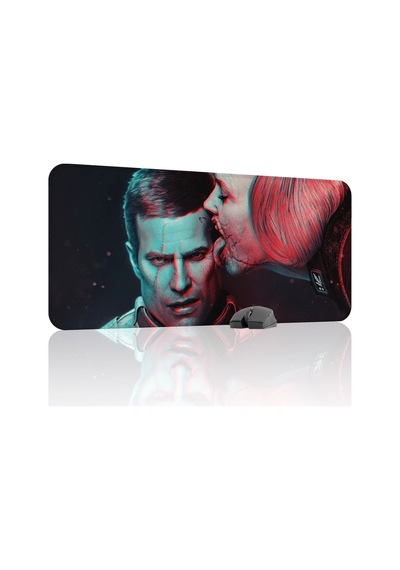 Wolfenstein Kaymaz Dikişli Kauçuk Oyuncu Mousepad V3 - 90x40 Xxl Gaming Mouse Pad Fare Altlığı