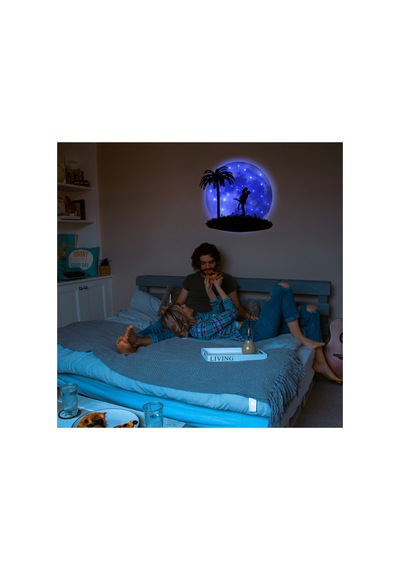 Kişiselleştirilebilir Led Işıklı Epoksi Katmanlı Tablo Tegan Sevgili Dolunay Mavi - 738248971 Mavi