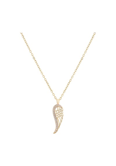 Melek Kanadı Zirkon Kolye Gold 45 Cm Altın
