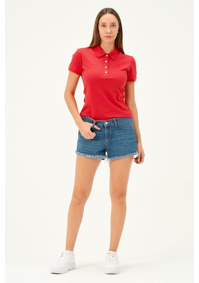 Msw Kadın Kısa Kollu Regular Fit Polo Yaka T-shirt Yavru Ağzı
