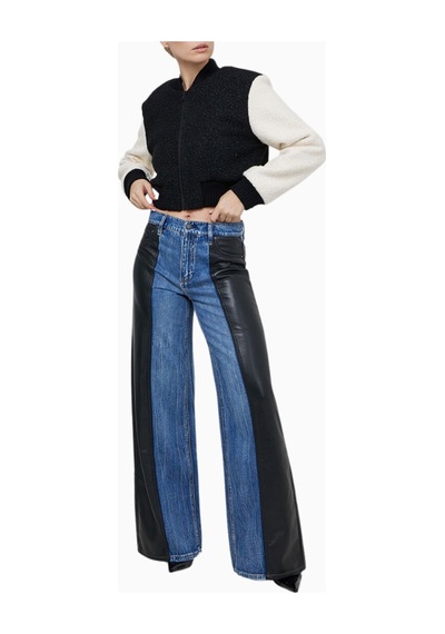 Alice And Olivia Felisa Kısa Varsity Ceket Siyah