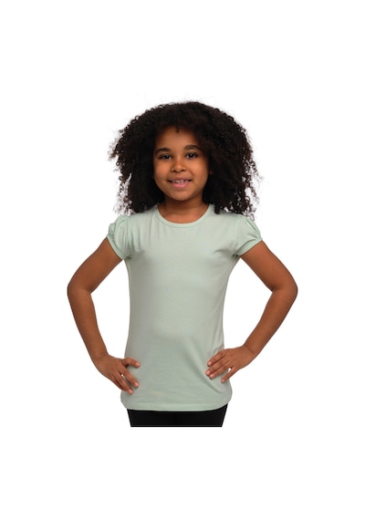Lovetti Soft Yeşil Kız Çocuk Kısa Kollu Basıc Tişört 31001Y019 Yeşil