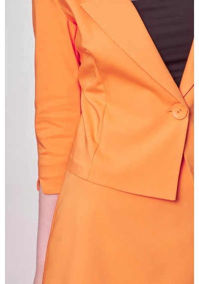Kadın Yakalı Kapri Kollu Kolu Yırtmaçlı Hafif Likralı Kumaş Kısa Blazer Ceket Etek Jument 100083 -mango Mango Kadın Yakalı Kapri Kollu Kolu Yırtmaçlı Hafif Likralı Kumaş Kısa Blazer Ceket Etek Jument 100083 -mango Mango