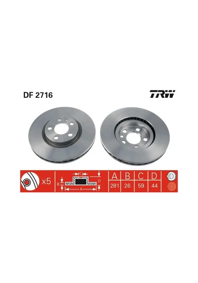 Fren Disk - Fiat Ulysse, Scudo - Trw-df2716