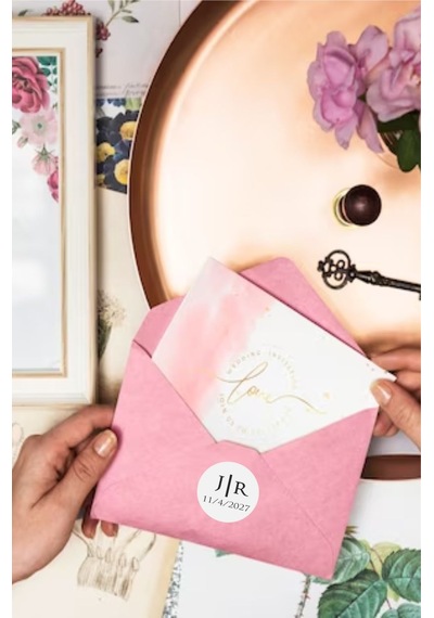 Nişan Nikah Düğün Sticker Süs Etiketi 48 Adet 3 Cm
