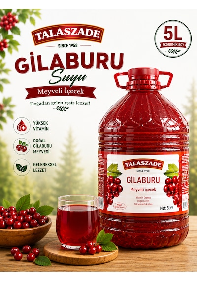 Talaszade Gilaburu Suyu 5 Litre - Şeker İlavesiz. Koruyucu İçerir - Güven Bitkisel