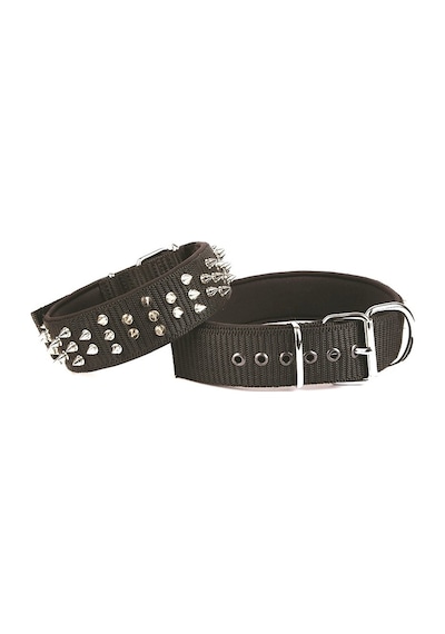 Doggie Konfor El Yapımı Çivili Köpek Boyun Tasması 5x50-60 CM Siyah