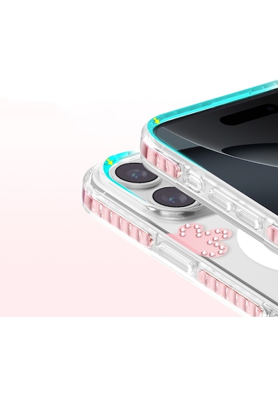 İphone 16 Pro Max Uyumlu Kılıf M-safe Şarj Özellikli Zore Paris Elvo Sert Pc Kapak Pembe