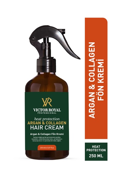 Victor Royal Isıya Karşı Koruyucu Ve Kolay Tarama Etkili Argan Kolajen Fön Sprey Kremi 250 Ml