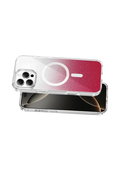 Onegif Apple İphone 16 Pro Max Sora Simli Magsafe Kapak - Kırmızı