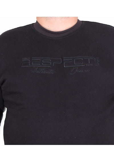 Moc Grande Mocgrande Erkek Büyük Beden Sıfır Yaka 3ip Sweat Respect 24205 Sıyah Siyah
