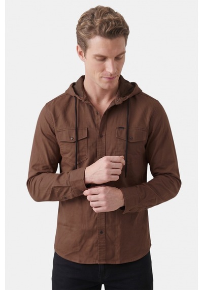 Deep Sea Deepsea Kahve Kapüşonlu Likralı Kot Gömlek Slim Fit Çıt Çıt Kapamalı Erkek Gömlek 2300396 Deep Sea Deepsea Kahve Kapüşonlu Likralı Kot Gömlek Slim Fit Çıt Çıt Kapamalı Erkek Gömlek 2300396