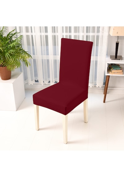 Esnek Sandalye Kılıfı Likralı, Kaymaz, Yıkanabilir, Kalın Lastikli Modern Kılıfı Bordo