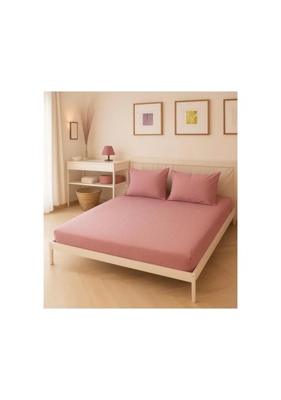 Pamuk Saten Çift Kişilik Çarşaf Set Mürdüm Pembe