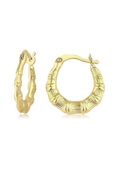 Çizgili Küçük Altın Kadın Küpe 1.6 Cm