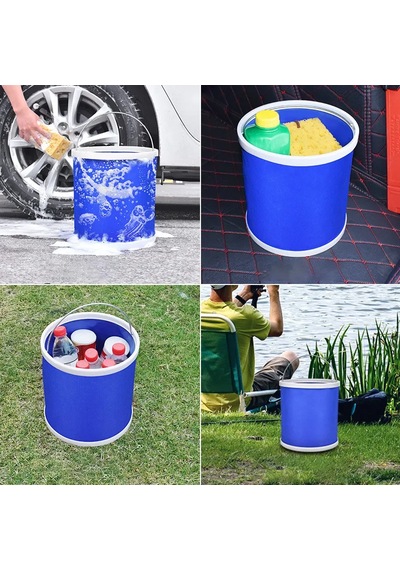 Protackle Katlanabilir Araç Yıkama Kovası 9 Lt Mavi
