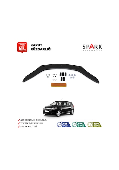 Dacia Sandero 2009-2012 Yıl Aralığı Uyumlu Kaput Rüzgarlığı 3mm