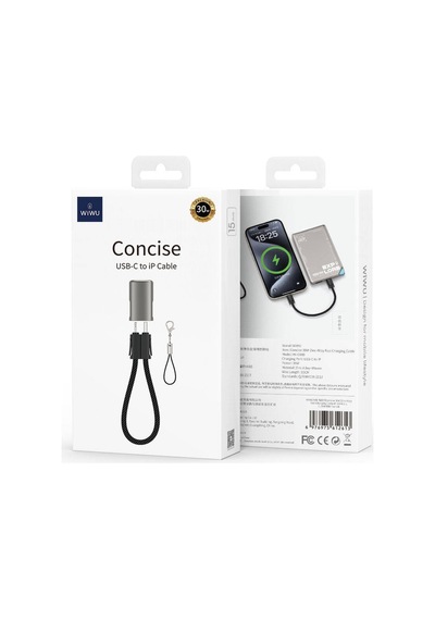 Wiwu Wi-C040 30 W Concise Serisi Type-C to Lightning Hızlı Şarj Data ve Şarj Kablosu 15 CM