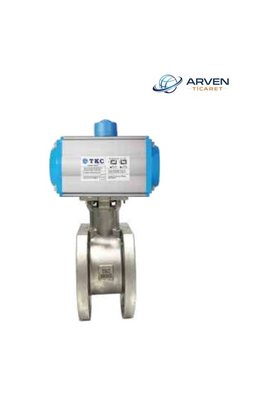 Tkc Dn80 Paslanmaz 304 Monoblok Flanşlı Küresel Vana Çift Etkili Pnömatik Tkc6811p-080da