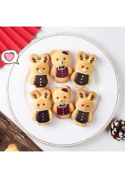 Ayıcık Ve Tavşan Şekilli Kek Sabun Mum Epoksi Ve Silikon Kalıp Ayı Ve Tavşan Bunnybear Kalıp Gri