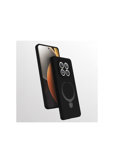 Xiaomi Redmi Note 15 Pro Kılıf M-safe Şarj Özellikli Standlı Premium Kapak Siyah Siyah