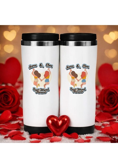 Bk Gift Kişiye Özel Best Friend Tasarımlı İkili Çelik Termos Bardak -5, Sevgiliye Hediye, Sevgililer Günü Hediyesi Kobitmeyencom36305 Bk Gift Renkli