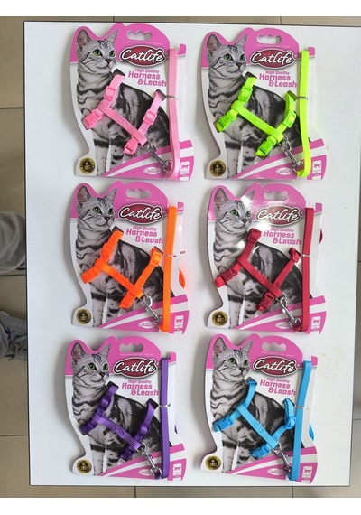Catlife Kedi Göğüs Bel Tasması + Gezdirme İpi