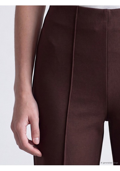 Lcw Modest Kahverengi Yüksek Bel Dar Fit Kadın Pantolon