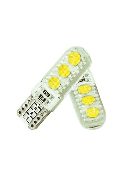 T10 Dipsiz Led Ampul Kırmızı Silikonlu Canbus Etkili 5050 SMD 12V Araç İçi Aydınlatma Park Ve Plaka Lambası 2li Set