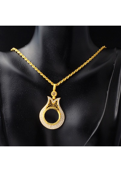 Lale Çeyrek Altın Çerçeveli Kolye KLCAS14K9583