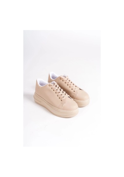 Mevese Sofia Bağcıklı Rahat Taban Kadın Casual Sneaker Ayakkabı - Ten