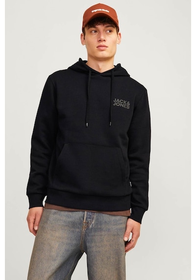 Jack & Jones Jjecorp Logo Sweat Hood Siyah Erkek Sweatshirt 000000000102016884 Siyah