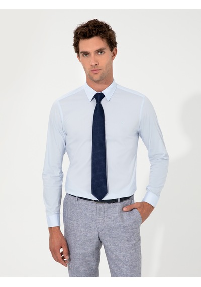 Cacharel Açık Mavi Slim Fit Uzun Kollu Gömlek Denım