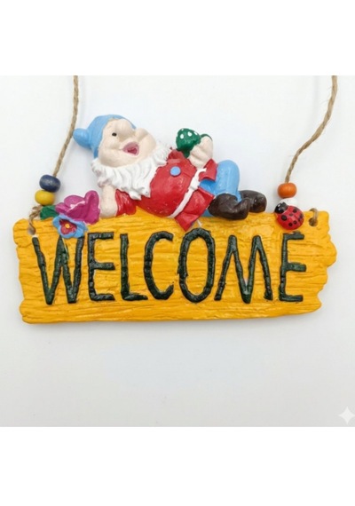 Welcome Kapı Süsü Hardal 12x19