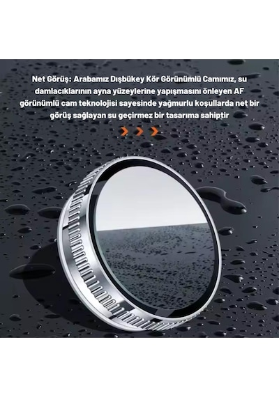 Polham 2 Adet Kör Nokta Aynası, Geniş Açılı Geri Görüş Aynası, Su Tutmaz Vantuzlu Güvenlik Aynası