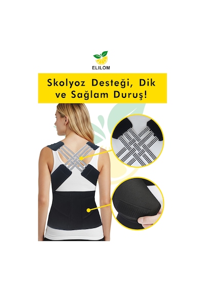 Dik Duruş Korsesi - Unisex, Çapraz Bantlı, Sırt Ve Omuz Desteği, Omurga Ve Bel Destekli Kuna