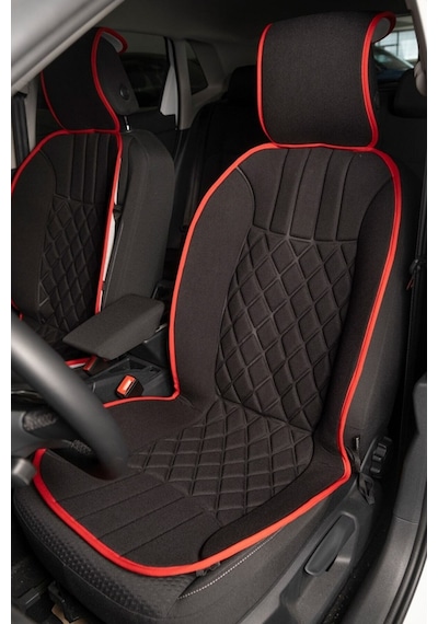 Volkswagen Vento Oto Koltuk Minderi Ön 2'li Set Siyah Kırmızı Elegance Serisi